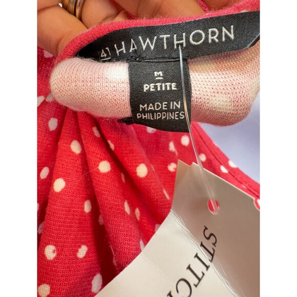 41 Hawthorn Annora Womens Faux Wrap Knit Dress Size MP Red Polka Dots Summer NWT - Picture 5 of 14
